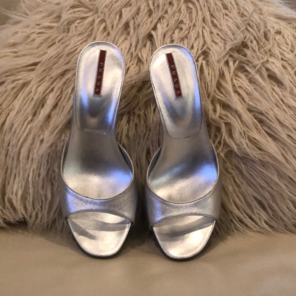 Vintage Prada Sexy Silver Heels